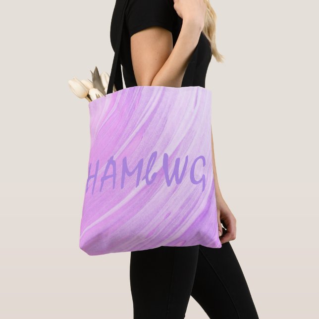 HAMbWG - Tote Bag - Rosa Violet w/ HAMbWG Tygkasse (Närbild)