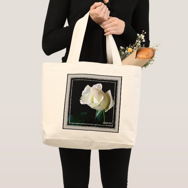HAMbWG - Tote Bag - Vit ros Jumbo Tygkasse (Framsida (produkt))