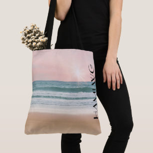 HAMbWG - Tote bags - Rosa Sunset vid Beach Tygkasse