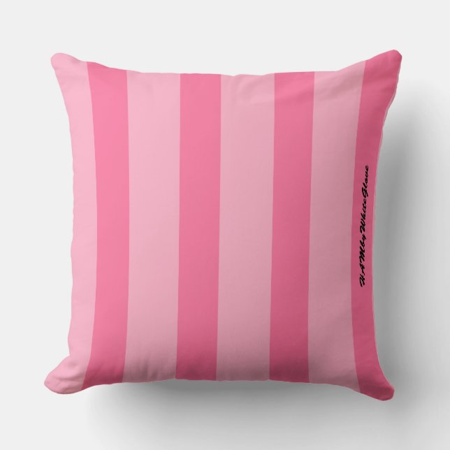 HAMbWG Vanity Pillow - Lägg till namn - Rosa Rand Kudde (Framsida)