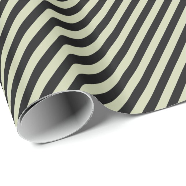HAMbWG Wrapping Papper - Black/Beige Rand Presentpapper (Rullad Hörn)