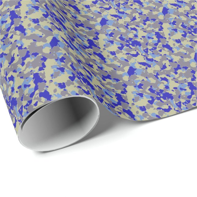 HAMbWG Wrapping Papper - Blue Camouflage Presentpapper (Rullad Hörn)