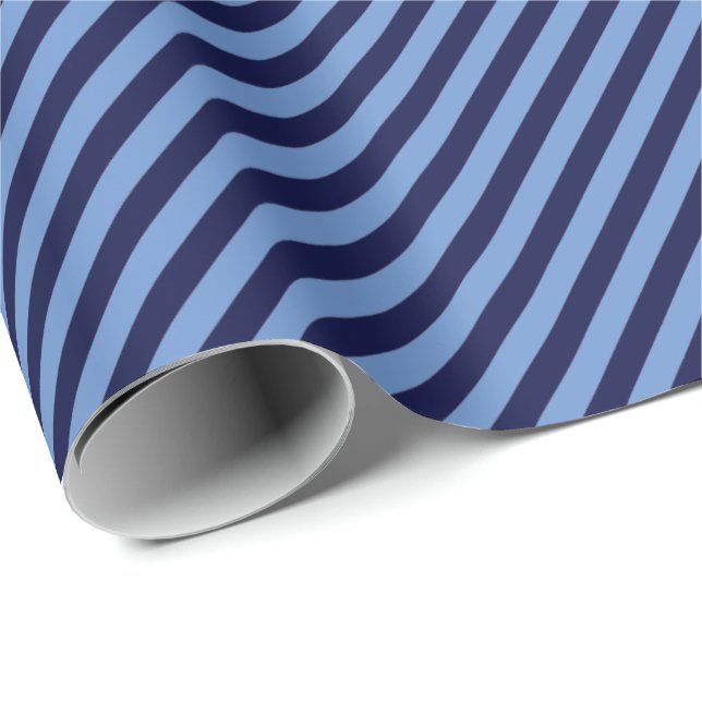 HAMbWG Wrapping Papper - Light Bl Navy Rand Presentpapper (Rullad Hörn)