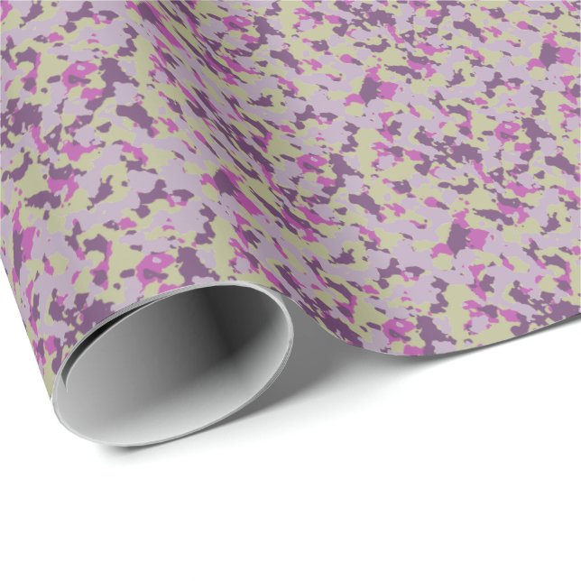 HAMbWG Wrapping Papper - Lila Camouflage Presentpapper (Rullad Hörn)