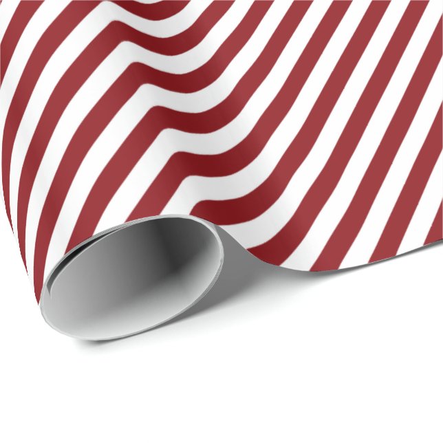 HAMbWG Wrapping Papper - Red/White Stripe Presentpapper (Rullad Hörn)