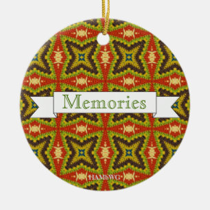 HAMbyWG - 1970's Olive, rust and grönt macrame Julgransprydnad Keramik