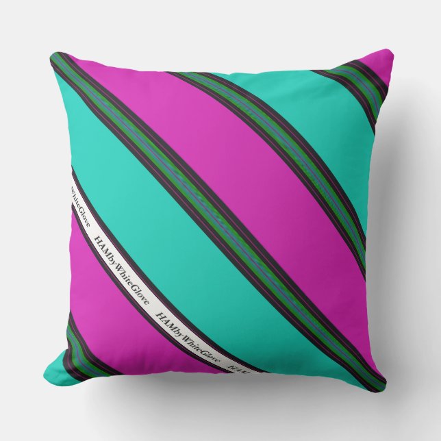 HAMbyWG - 20-tums Rosa/Blk/Gr/Turq för utomhusbruk Utomhuskudde (Framsida)