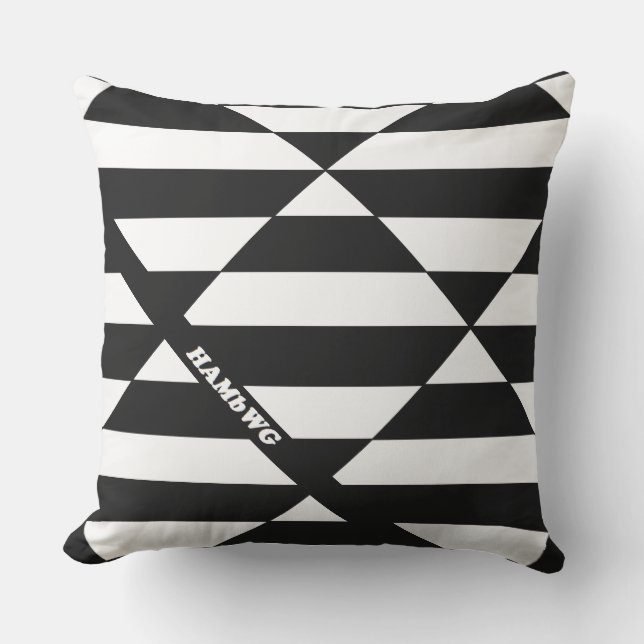 HAMbyWG - 20-tums svart/vit Di Rand i utomhuspåfyl Utomhuskudde (Framsida)