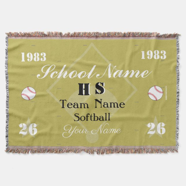 HAMbyWG Anpassade Softball eller Baseball Filt (Framsidan)