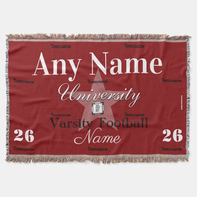 HAMbyWG - Anpassningsbar Sports Team Throw Blanket Filt (Framsidan)
