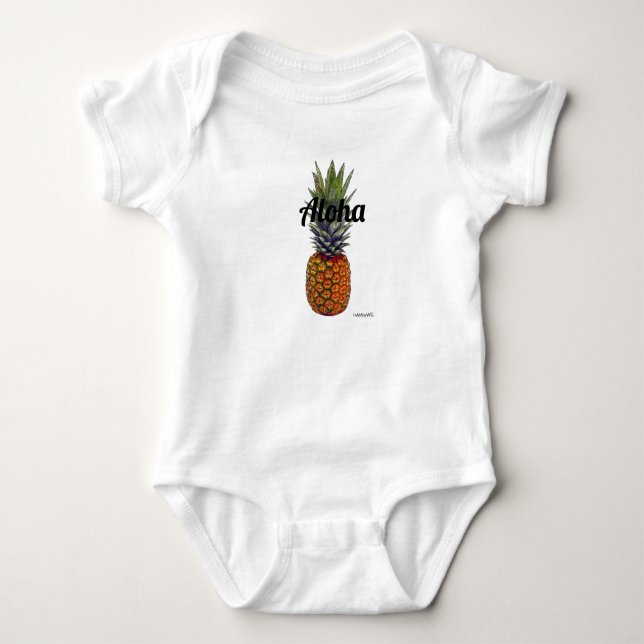 HAMbyWG - Baby Hawaiin Pineappl Aloha t-shirt (Framsida)