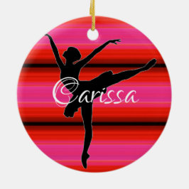 HAMbyWG - Ballet Dancer med rött och Rosa Julgransprydnad Keramik