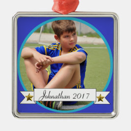 HAMbyWG - Blå på Blue gräns Photo Ornament