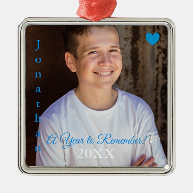 HAMbyWG - Blått hjärta och ord Julgransprydnad Metall (Framsidan)