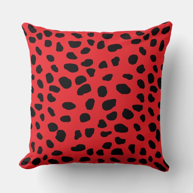 HAMbyWG Bright Red & Black Leopard Skriv ut Kudde (Framsida)