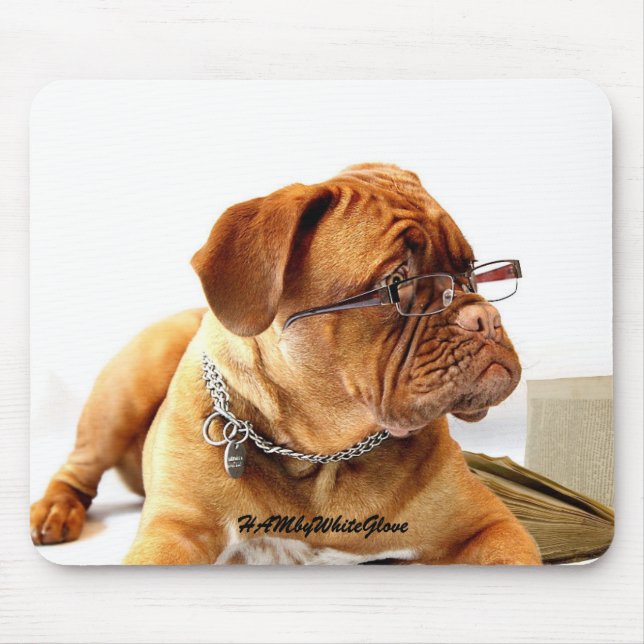 HAMbyWG - Bulldog w Glasses Mousepad Musmatta (Framsidan)