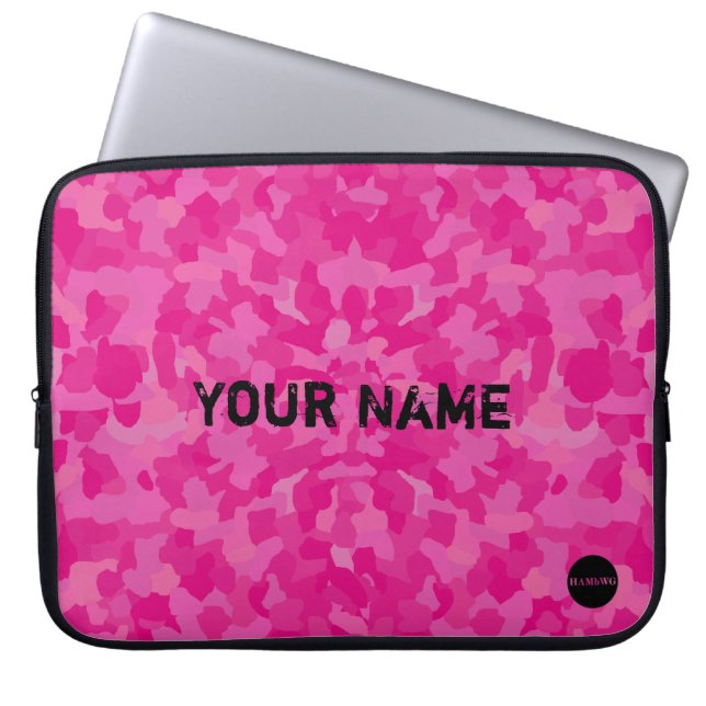 HAMbyWG - Camouflage in Rosa Sherbert Laptop Fodral (Framsidan)
