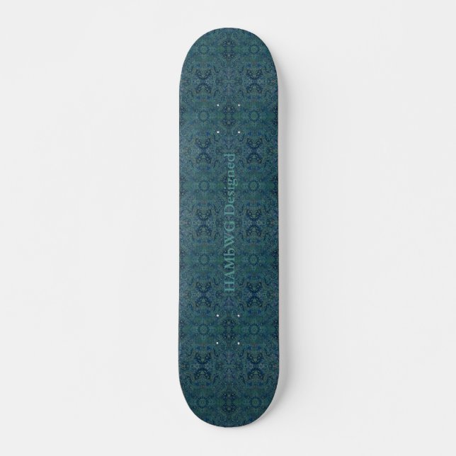 HAMbyWG Designad - Skateboard - Boho Persian Teal Bräda 20 Cm (Framsida)