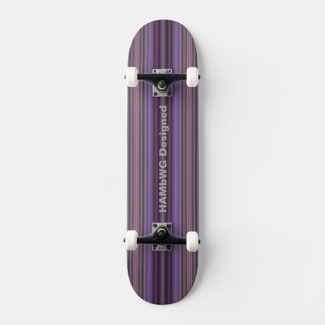HAMbyWG Designad Skateboard - Plum Lila Rand Bräda 20,5 Cm (Framsida)