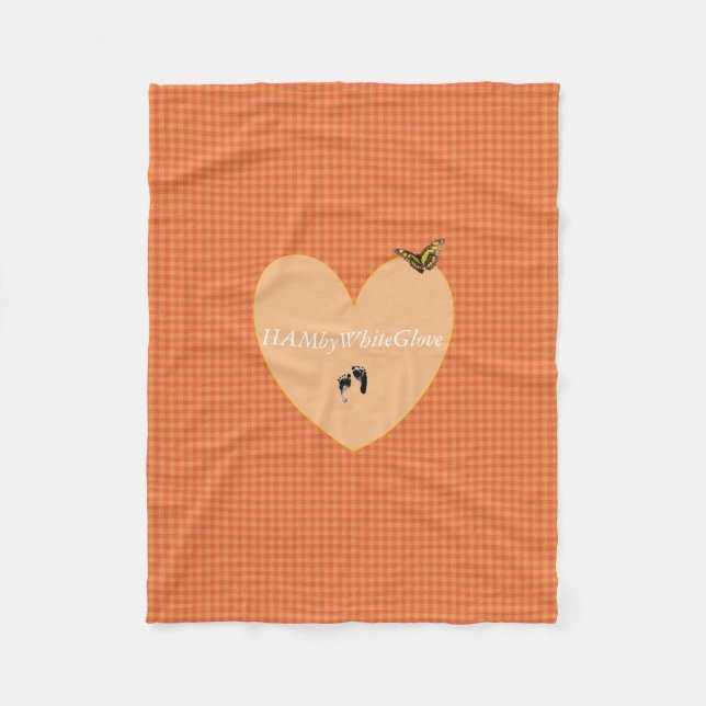 HAMbyWG - Fleece Blanket - L Orange Gingham (Framsidan)