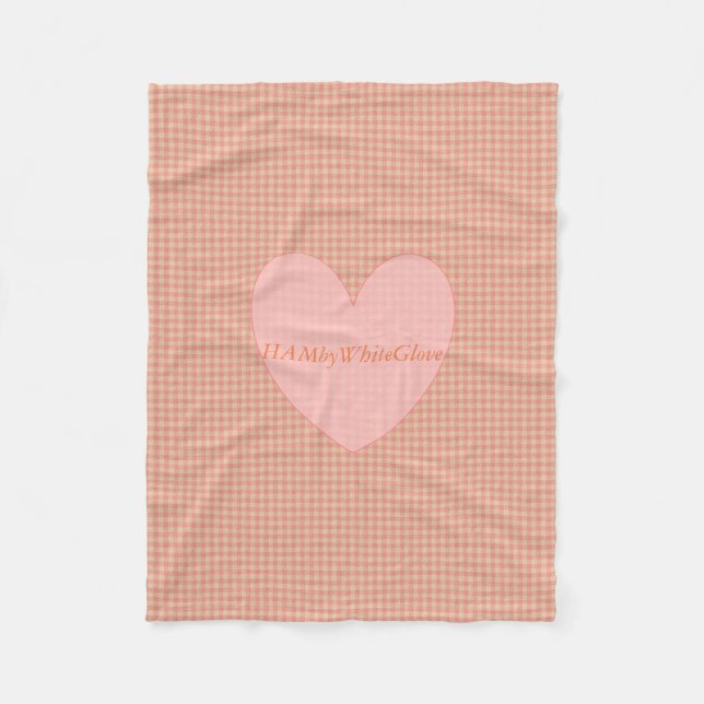 HAMbyWG - Fleece Blanket - Peach Gingham w eart (Framsidan)