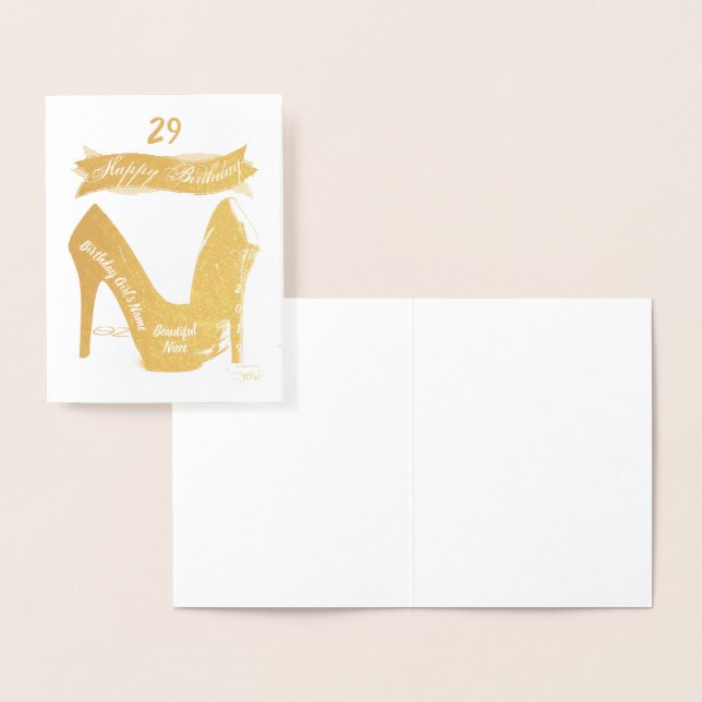 HAMByWG - Födelsedagarkort för Niece - Högklackar Folierat Kort (Display)