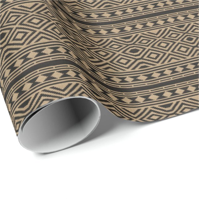 HAMByWG - Gift Wrap - Amer-Indian Black/Natural Presentpapper (Rullad Hörn)