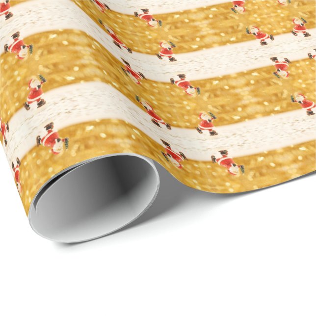 HAMbyWG - Gift Wrap - "Skating Santas" Rand Presentpapper (Rullad Hörn)