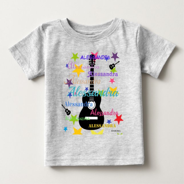 HAMbyWG - Guitar-design med stjärnor T Shirt (Framsida)