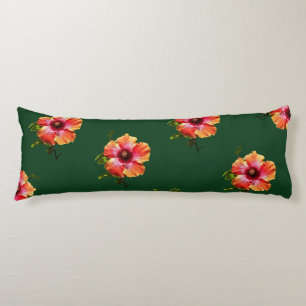 HAMbyWG - Hawaiin Hibiscus på Mörk grönt Kroppskudde