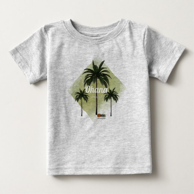 HAMbyWG Hawaiin Theme Handflatan Träd med Ohana T Shirt (Framsida)