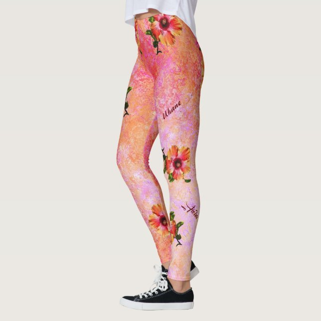 HAMbyWG Hawaiin Theme med Hibiscus Leggings (Vänster)