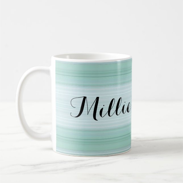 HAMbyWG - Kaffe Mugg - Aqua Gradient w Namn (Vänster)