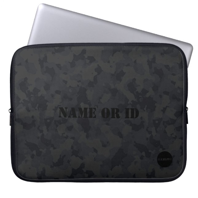 HAMbyWG - Kamouflage i svart Laptop Fodral (Framsidan)