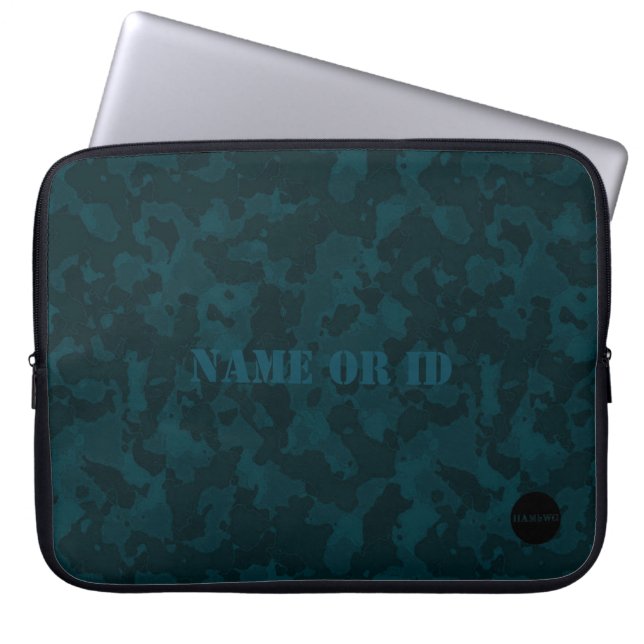 HAMbyWG - Kamouflage i tealblå-grön Laptop Fodral (Framsidan)