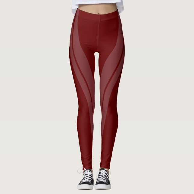 HAMbyWG - Komprimeringslegeringar - 2 ton/Mörk röd Leggings (Framsida)
