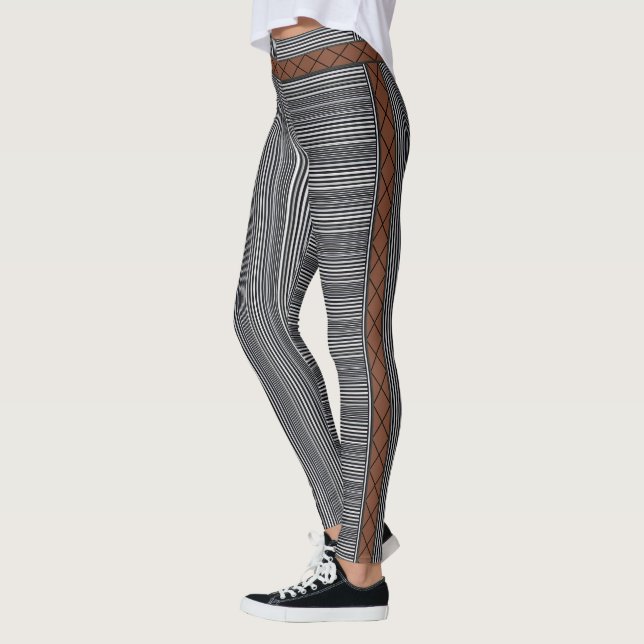 HAMbyWG - Leggings - Black & White Modern (Vänster)