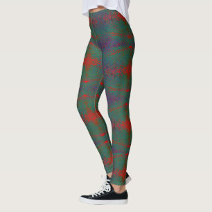 HAMbyWG - Leggings - Spray Paint Grönt/Red/Prpl