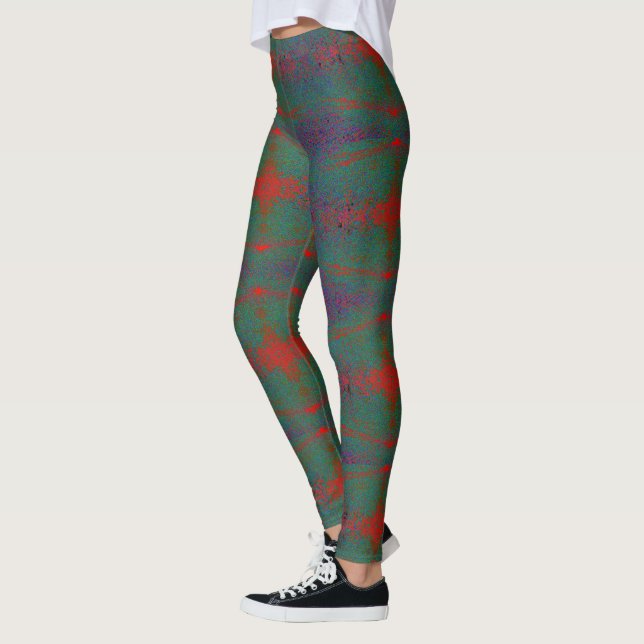 HAMbyWG - Leggings - Spray Paint Grönt/Red/Prpl (Vänster)