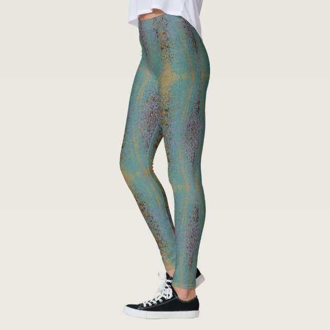 HAMbyWG - Leggings - Sprayfärg - Muren Aqua (Vänster)