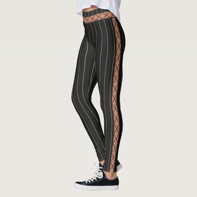 HAMbyWG - Leggings - Svart pinremsa - Utskärning (Vänster)