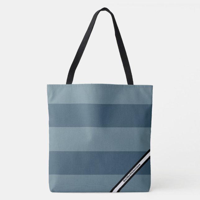 HAMbyWG - LG Tote Bag - Ocean Blue Rand w Logotyp Tygkasse (Framsida)