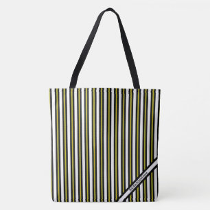 HAMbyWG - LG Tote Bag - vit Gult, svart Rand Tygkasse
