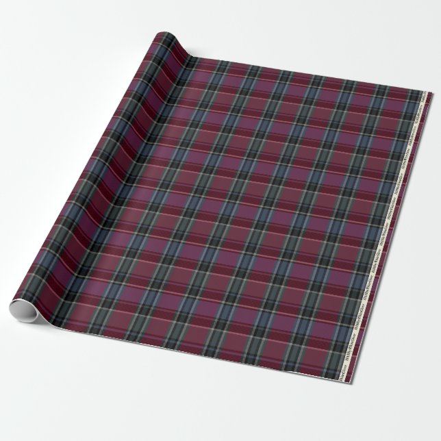 HAMbyWG - Linen Gift Wrap - Maroon/Steel Play Presentpapper (Utrullad)