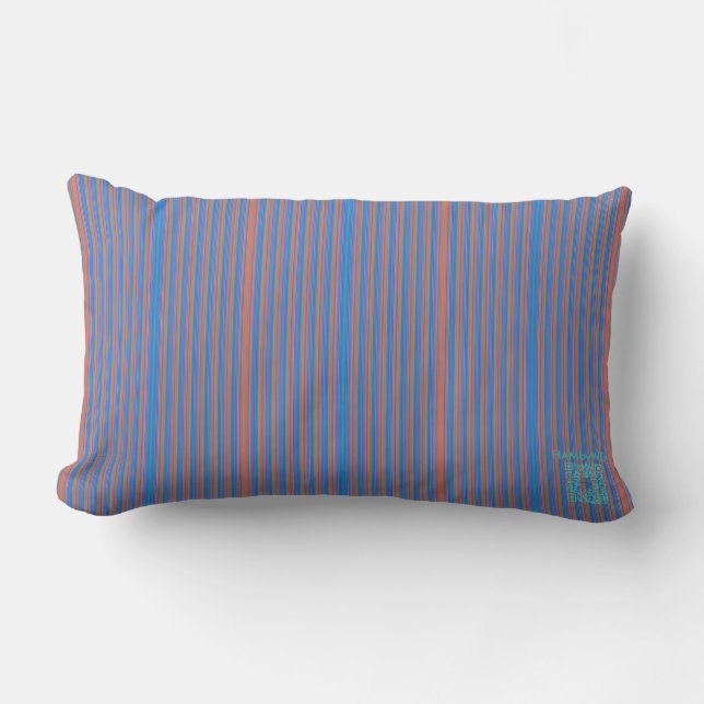 HAMbyWG Lumbar Pillow - Blått/rött tunn rand Utomhuskudde (Framsida)