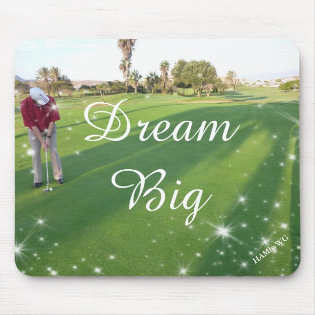 HAMbyWG - Mouse Pad - Golfer Dream Big Musmatta (Framsidan)