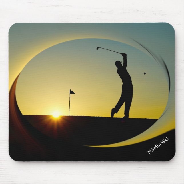 HAMbyWG - Mouse Pad - Golfer på Dusk Musmatta (Framsidan)