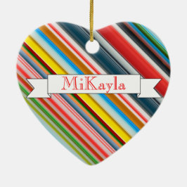 HAMbyWG - Mulit-Färg Heart Candy cane Julgransprydnad Keramik