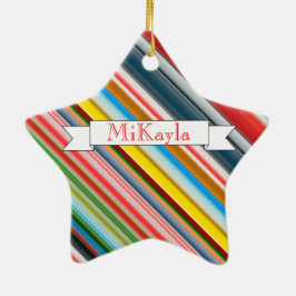 HAMbyWG - Multi - Färg Candy cane Inspired Julgransprydnad Keramik