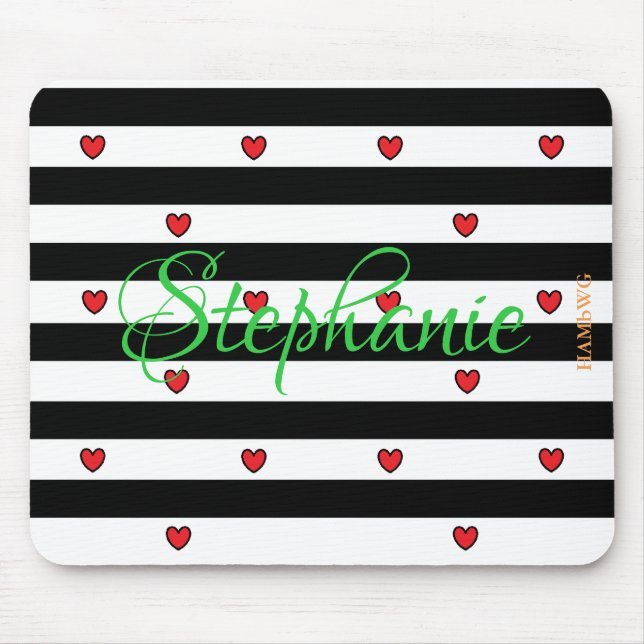 HAMbyWG - Mus Pad - Små röda hjärtan Musmatta (Framsidan)